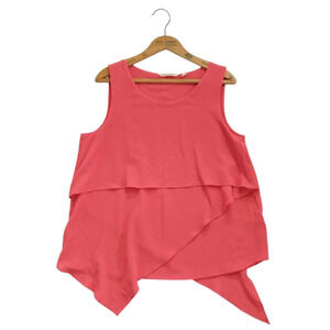 Soft Surroundings Asymmetric Layered Top Size M Pink Textured Sleeveless 2by33